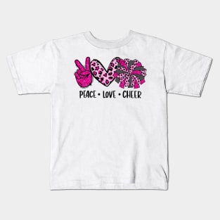 Peace Love Cheer Cute Cheerleading Kids T-Shirt